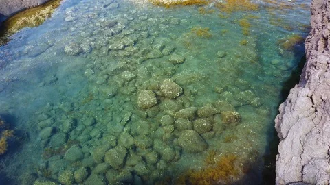 Natural volcano lava pool Stock Footage 127796097