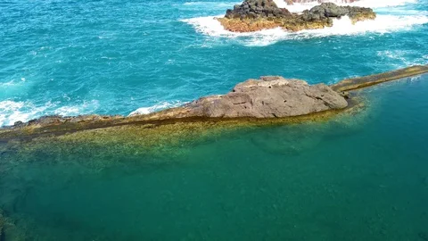 Natural volcano lava pools Stock Footage 127795847