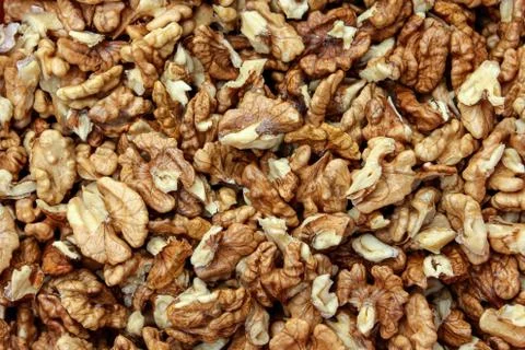 Natural walnut background pattern texture, Top view Stock Photos