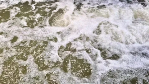 Natural Water Bubbles on River Surface Flow Pressure Texture Background Stock Footage 332415733