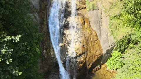 Natural waterfall aerial view Video stock 240769485
