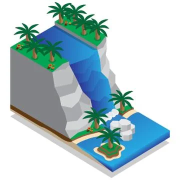 Natural waterfall. Stock Illustration