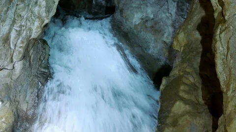 Natural Waterfall Inside the Cave Video stock 105848585