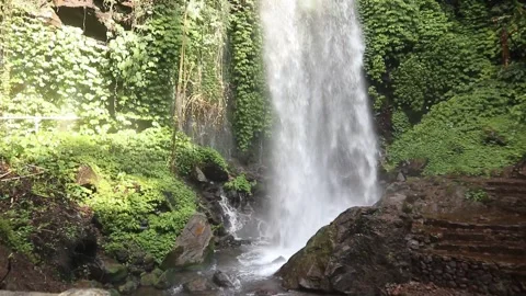 Natural waterfall on a mountainside Stock Footage 313464093