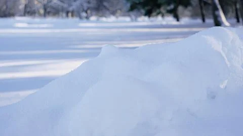 Natural winter background from snow falling on the ground Stock Photos