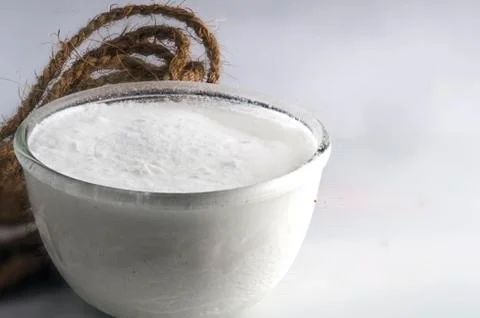 Natural Yogurt (Curd) using Raw Cow Milk Stock Photos