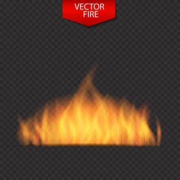Naturalistic Fire on Dark  Background. Vector Illustration 스톡 일러스트