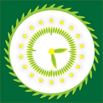 Naturally clock isolated on white background Stock Illustration