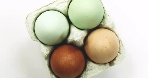 Naturally colored eggs rotating Stock Footage 147214126