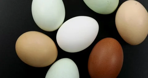 Naturally colored eggs rotating Stock Footage 147214173