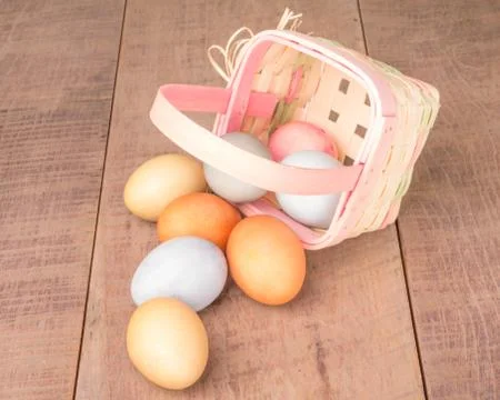 Naturally dyed easter eggs 写真素材