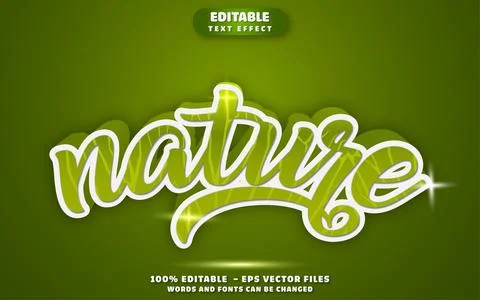 Nature 3D Editable Text Effect Vector Design 库存插图