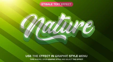 Nature 3d style editable text effect Ilustración de archivo