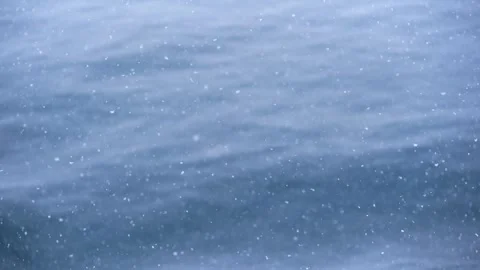 Nature Abstract Close Up Snow Falling on Ocean Shallow Depth of Field Focus Stock Footage 277920445
