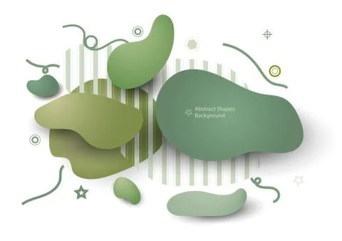 Nature abstract green graphic elements. Liquid Stock Illustration
