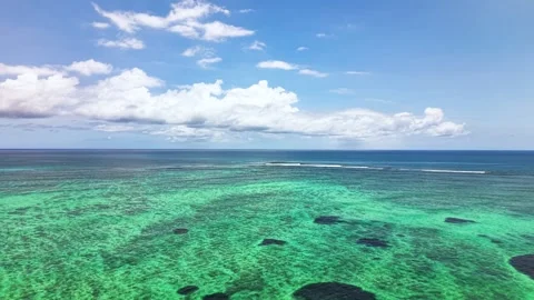Nature Abstract Patterns in the Ocean Reef and Water Surface aerial view Stock Footage 306082192