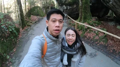 Nature Adventure in a Forest Trail Stock Footage 314616451