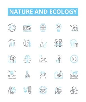 Nature and ecology vector line icons set. Ecology, Nature, Environment Stock Illustration