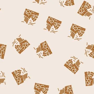 Nature apocalypse glyph seamless pattern Stock Illustration