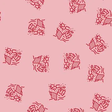 Nature apocalypse line seamless pattern Stock Illustration