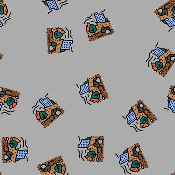 Nature apocalypse vector seamless pattern Stock Illustration