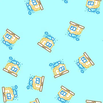 Nature apocalypse vector seamless pattern Stock Illustration
