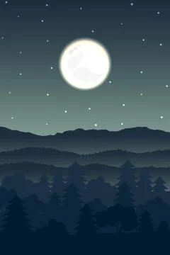 Nature backdrop. mountain and tree with sky. Stock Illustration