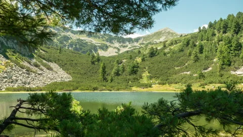 Nature Background around Lake Hyperlapse in Pirin Mountains in Bulgaria Stock Footage 220278271
