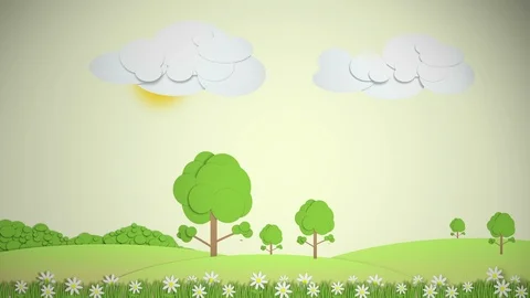Nature Background Cartoon 스톡 동영상 121086007