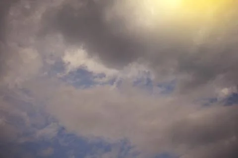 Nature background. Fluffy soft clouds in sky toned. Stock Illustration