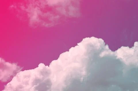 Nature background. Fluffy soft clouds in sky toned. Stockillustratie