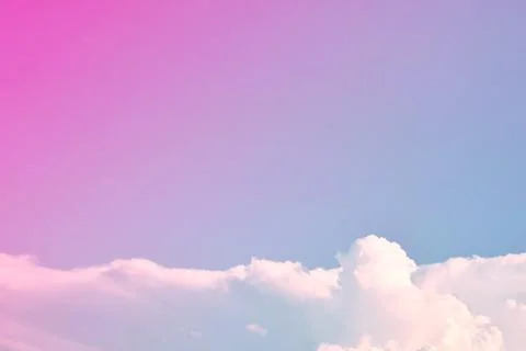 Nature background. Fluffy soft clouds in sky toned. Stockillustratie