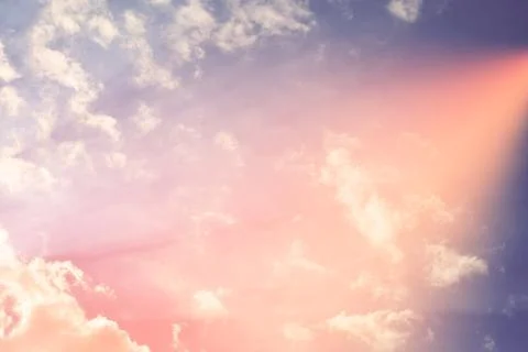 Nature background. Fluffy soft clouds in sky toned. Stock Illustration