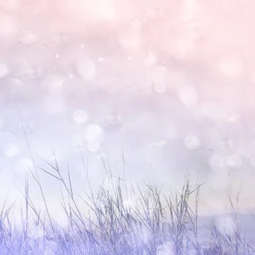 Nature Background With Grass And Bokeh. Stock Illustration