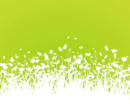 Nature background with grass silhouette vector Stock Illustration