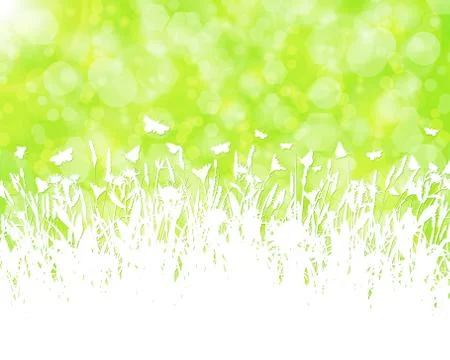 Nature background with grass silhouette vector Stock Illustration