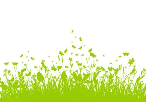 Nature background with green grass vector Stock Illustration