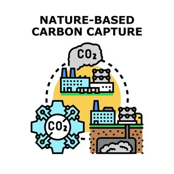 Nature based carbon capture technology concept 스톡 일러스트
