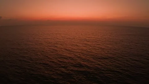 Nature beach sea sunset background,Waves crashing on sandy shore beautiful sun l Stock Footage 266961647
