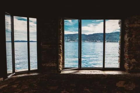 Nature behind the window. Stock Photos