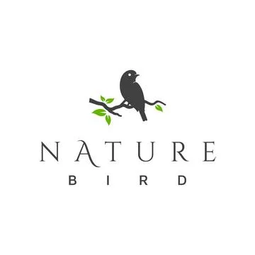 Nature bird logo design vector Illustrazione stock