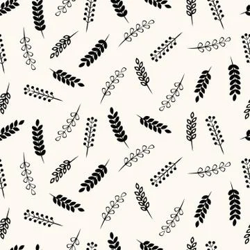 Nature black-and-white pattern Illustrazione stock