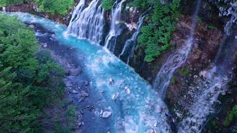 Nature Blue Waterfall Timelapse Stock Footage 244897394