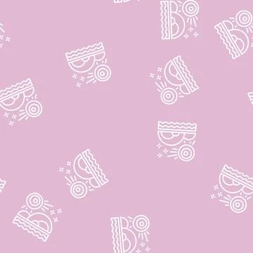 Nature boho line seamless pattern Illustrazione stock