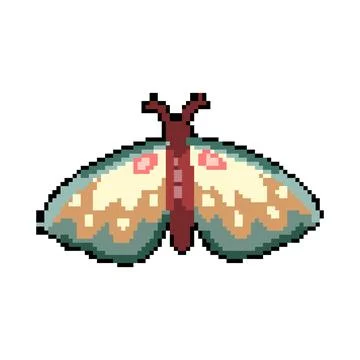 Nature boho moth pixel art vector illustration 스톡 일러스트