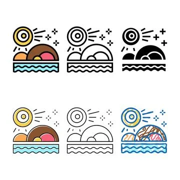 Nature boho multistyle color icon vector Stock Illustration
