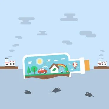Nature in bottle Stock Illustration