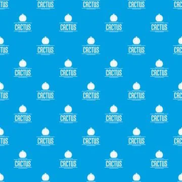 Nature cactus pattern vector seamless blue Stock Illustration