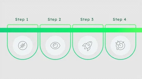 Nature care programs green semi circle line icons infographic animation Stock Footage 340283932