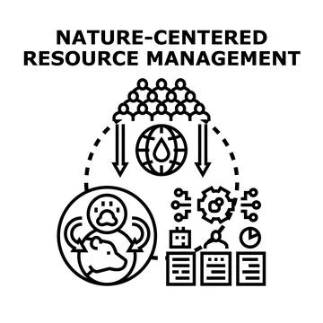 Nature centered resource management concept illustration Stock Illustration
